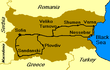 Mapa de Bulgaria: Circuito clásico por Bulgaria