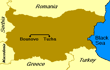 Mapa de Bulgaria: Ruta de senderismo en los Montes Balcanes