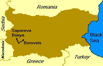 Mapa de Bulgaria: Ruta de senderismo en las Montañas de Rila